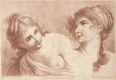 Hoofden van twee vrouwen, 1792 door Francesco Bartolozzi