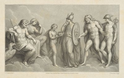 Hercules voorgesteld aan Jupiter en Juno door Francesco Bartolozzi