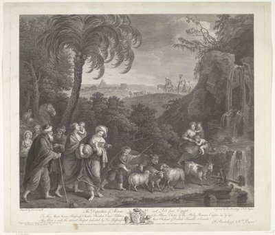 Het vertrek van Abraham en Lot uit Egypte door Francesco Bartolozzi