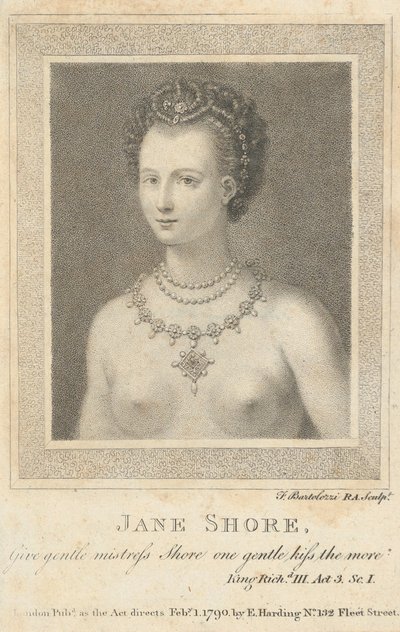 Jane Shore: Geef zachte meesteres Shore nog een zachte kus meer Shakespeare door Francesco Bartolozzi