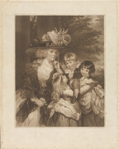 Lady Smith en Haar Kinderen: George Henry, Louisa en Charlotte door Francesco Bartolozzi