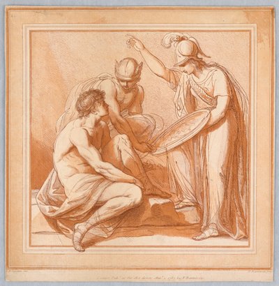 Minerva en Mercurius door Francesco Bartolozzi