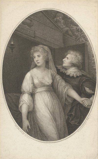 Mr. Dimond en Miss Wallis in de rollen van Romeo en Julia, 1 mei 1796 door Francesco Bartolozzi