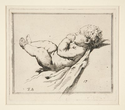 Naakte Baby door Francesco Bartolozzi