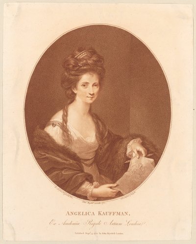 Porträt von Angelika Kauffmann door Francesco Bartolozzi