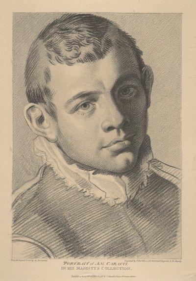 Portret van Annibale Carracci door Francesco Bartolozzi