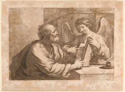 Sint Mattheüs met een Engel en Boek door Francesco Bartolozzi