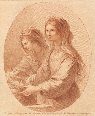 De dochters van Guercino door Francesco Bartolozzi