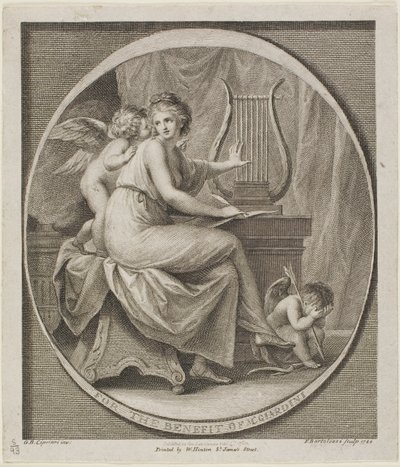 Ticket voor het voordeel van M. Gardini door Francesco Bartolozzi