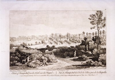 Uitzicht op Hampstead Heath, Hampstead, Londen, 1752 door Francesco Bartolozzi