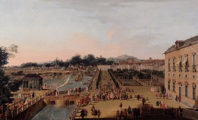 Ferdinand VI en Barbara van Braganza in de Tuinen van Aranjuez, 1756 door Francesco Battaglioli