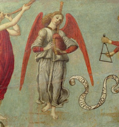 Engel die doedelzak speelt (detail) door Francesco Botticini
