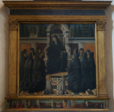 Santa Monica met Augustijner Zusters, 1470 door Francesco Botticini