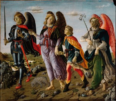 De drie aartsengelen en Tobit door Francesco Botticini