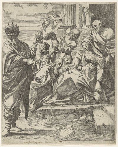 Aanbidding door de koningen door Francesco Brizio (attributed to)