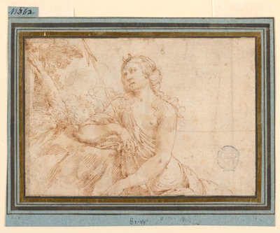 De Godin Diana Leunend op een Uitstulping door Francesco Brizzi