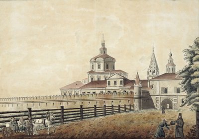Het St. Andronik Klooster in Moskou, 1780s door Francesco Camporesi