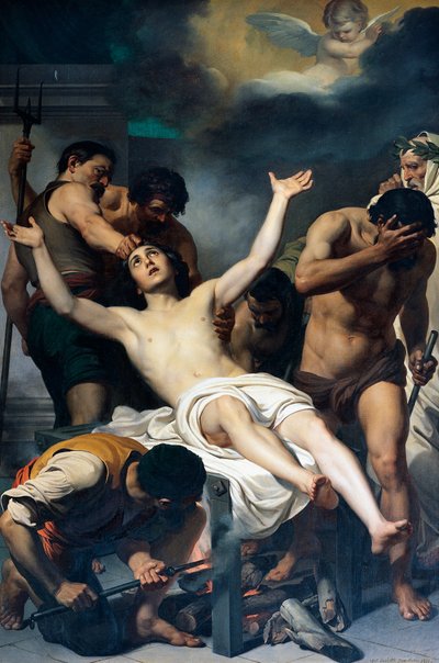 Martelaarschap van St. Laurentius door Francesco Coghetti