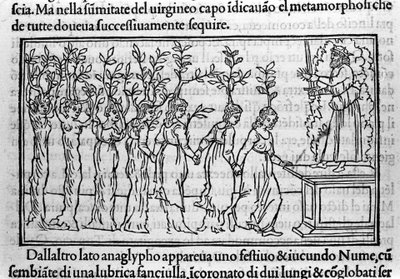 Gravure in “Hypnerotomachia Polyphili” (de droom van Poliphila) door Dominicaanse monnik Francesco Colonna, Venetië door Francesco Colonna