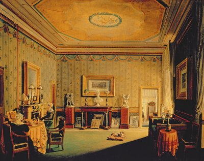 Salon in het Barbierrini-huis, 1830-40s door Francesco Diofebi