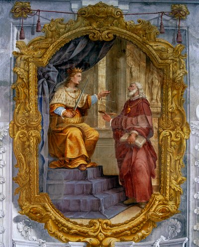 Allegorie van Gerechtigheid en Raad door Francesco Ferrari