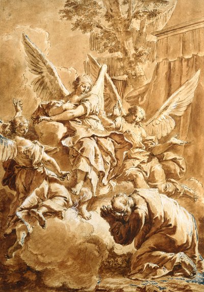 Abraham en de Drie Engelen, ca. 1750 door Francesco Fontebasso