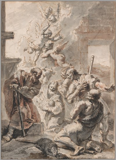 Aanbidding van de Herders door Francesco Fontebasso