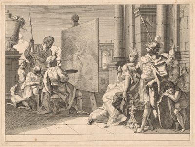 Alexander de Grote en Campaspe in de Studio van Apelles door Francesco Fontebasso