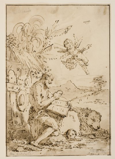Sint Hiëronymus in de Wildernis door Francesco Fontebasso