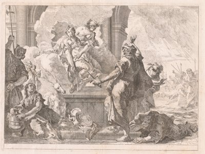 Het offer van Iphigenia door Francesco Fontebasso