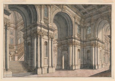 Toneelontwerp: Paleisinterieur door Francesco Galli Bibiena