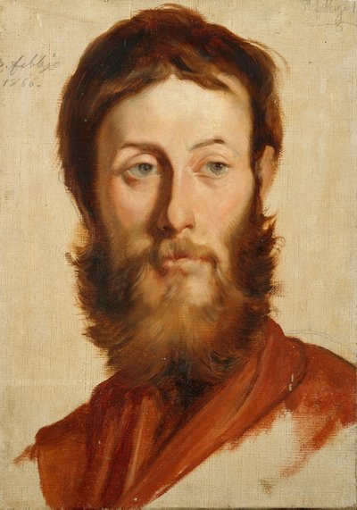 Portret van de schilder Ernesto Rayper (1840-1873) Schilderij door Francesco Gandolfi (1824-1873) 1866 Zon. 40x28 cm Genua Nervi, Galleria d