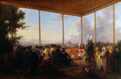 Audiëntie Gegeven in Constantinopel door de Grootvizier Aimali Carac voor François-Emmanuel Guignard door Francesco Giuseppe Casanova