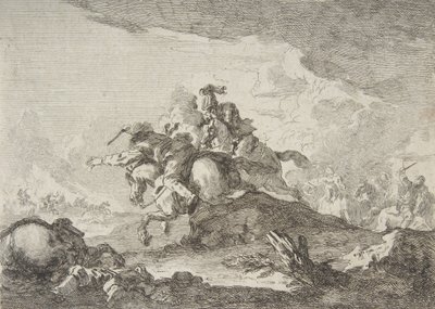 Cavaleriecharge, midden tot laat 18e eeuw door Francesco Giuseppe Casanova