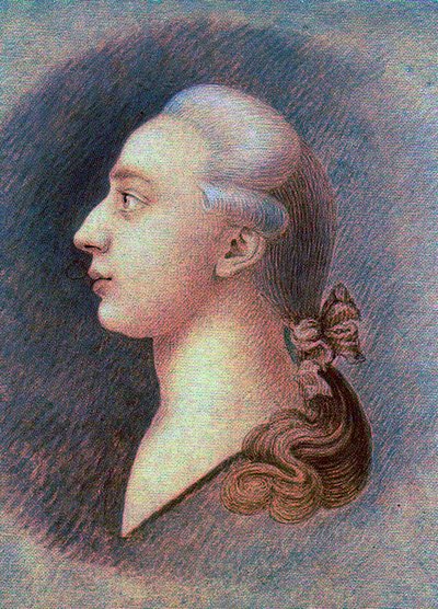 Portret van Giacomo Casanova (1725-1798) - door Francesco Giuseppe Casanova (1727-1802), ca. 1750 - Sanguine, zwart en wit krijt op papier - Staats Historisch Museum, Moskou door Francesco Giuseppe Casanova