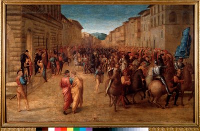 De koning van Frankrijk Karel VIII komt Florence binnen in november 1494 door Francesco Granacci