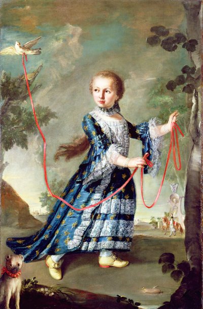 Een jong meisje van de Gradenigo-familie met een duif door Francesco Guardi