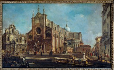 Campo van de kerk Giovanni en Paolo met de Scuola di San Marco in Venetië rond 1766-1770 door Francesco Guardi