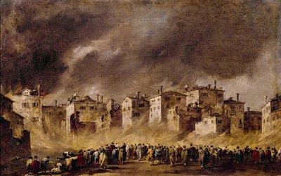 Brand in het Olie Depot in San Marcuola, 1790 door Francesco Guardi