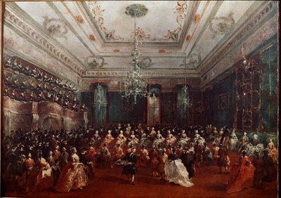 Galaconcert in het Casino dei Filodrammatici in Venetië door Francesco Guardi