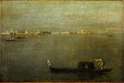 Gondel op de lagune door Francesco Guardi