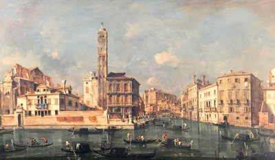 Groot Kanaal: San Geremia en de ingang naar de Cannaregio door Francesco Guardi