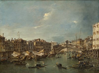 Groot Kanaal met de Rialtobrug, Venetië door Francesco Guardi