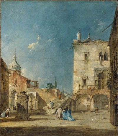Imaginair Uitzicht op een Venetiaans Plein of Campo, c.1780 door Francesco Guardi