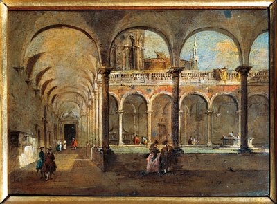 Italië, Venetië, Het Klooster van de Broeders door Francesco Guardi