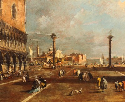 Piazza San Marco richting San Giorgio Maggiore door Francesco Guardi