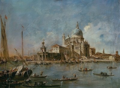 Punta Della Dogana met de Santa Maria della Salute door Francesco Guardi