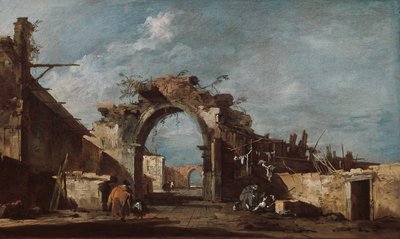 Verwoeste boog door Francesco Guardi