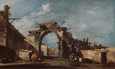 Verwoeste boog door Francesco Guardi
