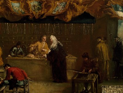 Uithangbord van het Gilde van Coroneri, door Francesco Guardi door Francesco Guardi